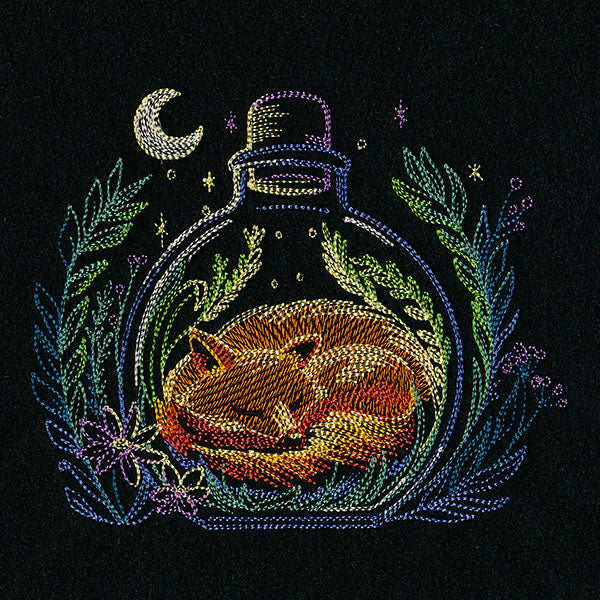 Moonlit Forest Fox in a Bottle