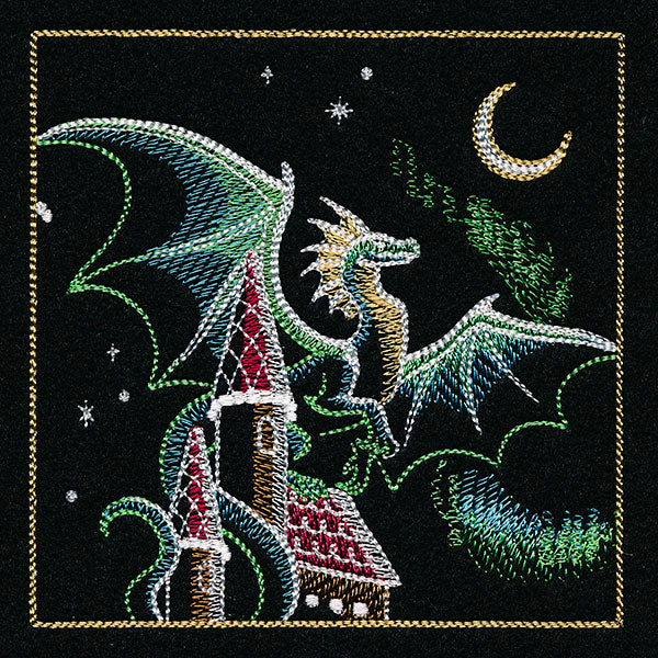 Dragons & Gingerbread Christmas Panel 1