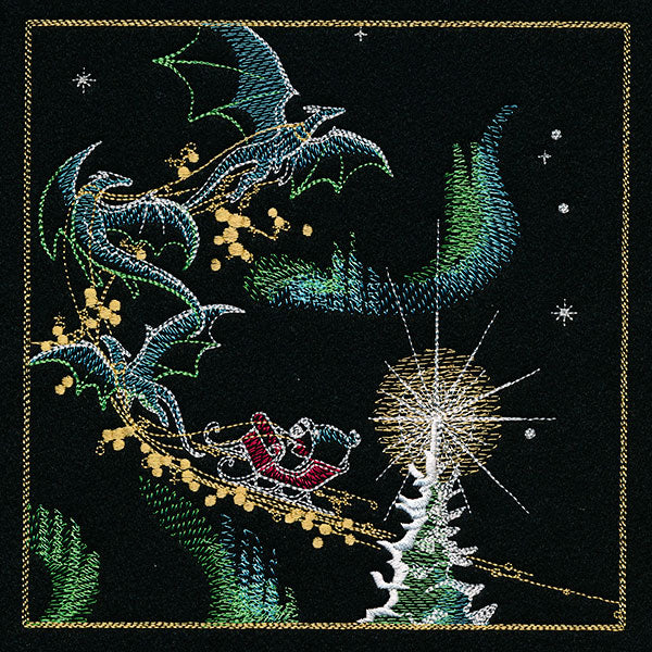 Dragons & Gingerbread Christmas Panel 2