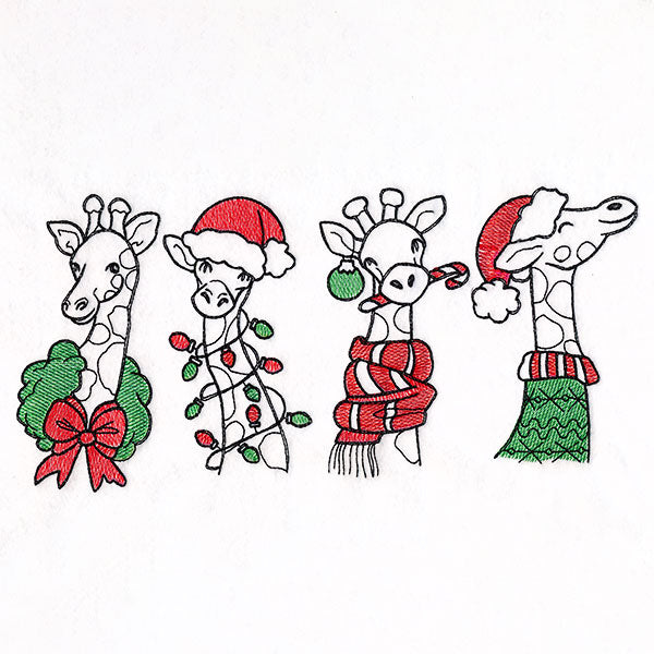 Wild for Christmas Giraffe Border