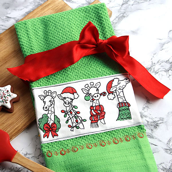 Wild for Christmas Giraffe Border