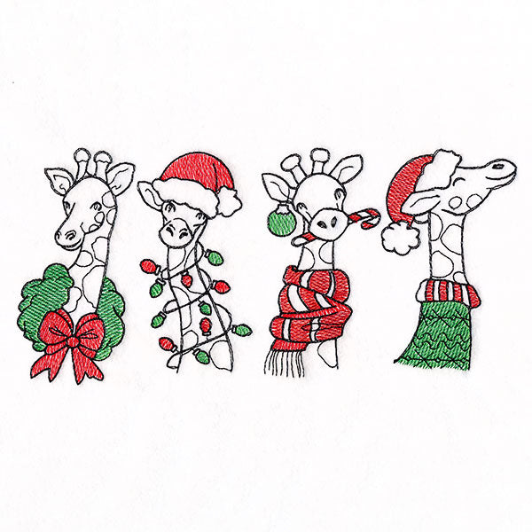 Wild for Christmas Giraffe Border