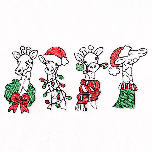 Wild for Christmas Giraffe Border