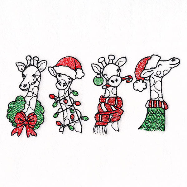 Wild for Christmas Giraffe Border
