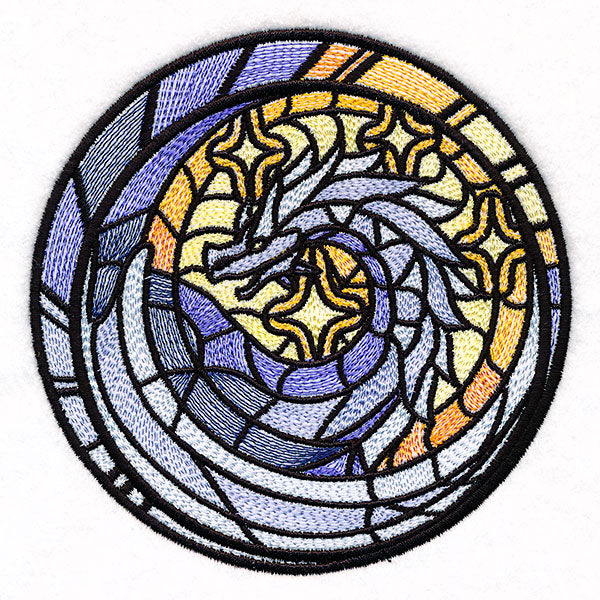 Stained Glass Medallion Dragon