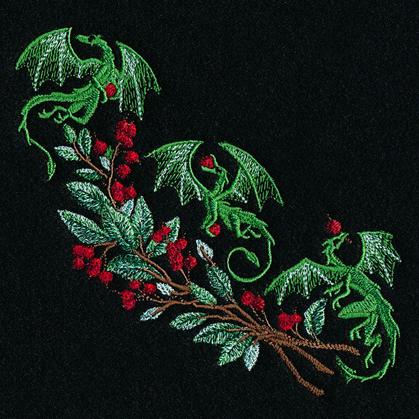 Christmas Dragons & Berries Spray