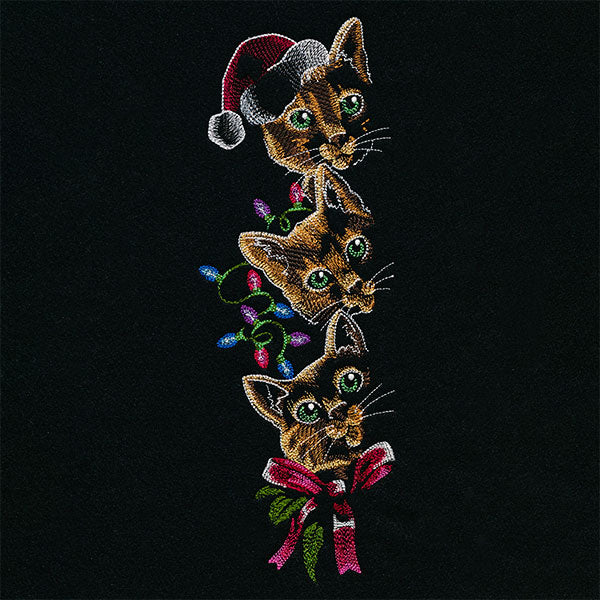 Peeking Christmas Cats Trio