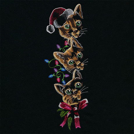 Peeking Christmas Cats Trio