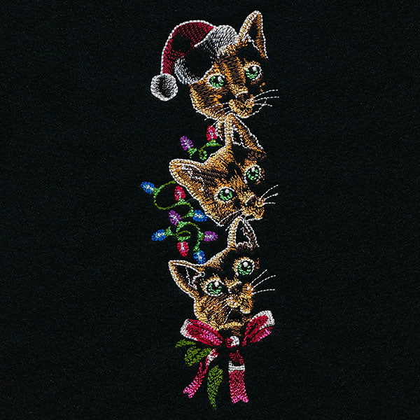 Peeking Christmas Cats Trio