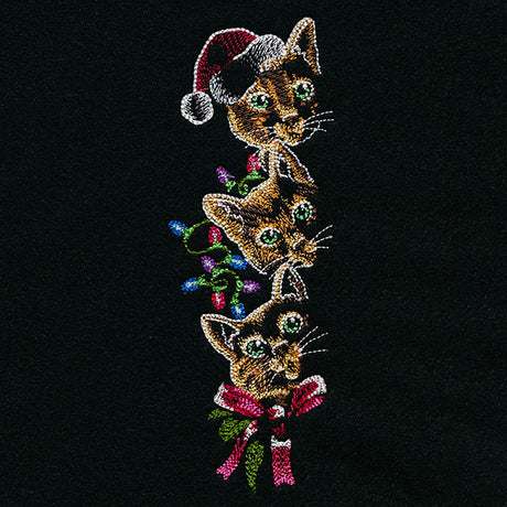 Peeking Christmas Cats Trio