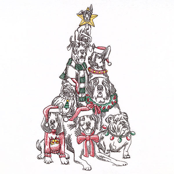 Christmas Tree Dog Portrait