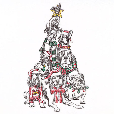 Christmas Tree Dog Portrait