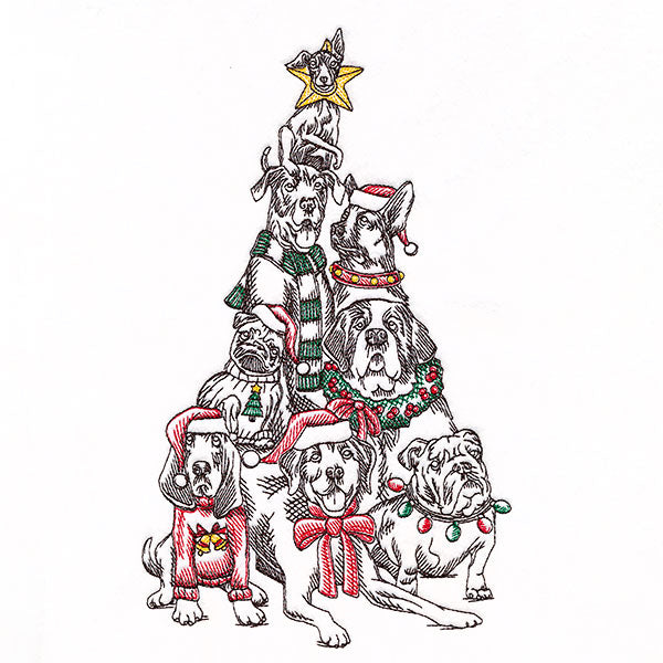 Christmas Tree Dog Portrait