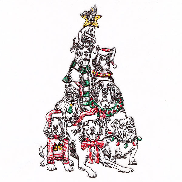 Christmas Tree Dog Portrait