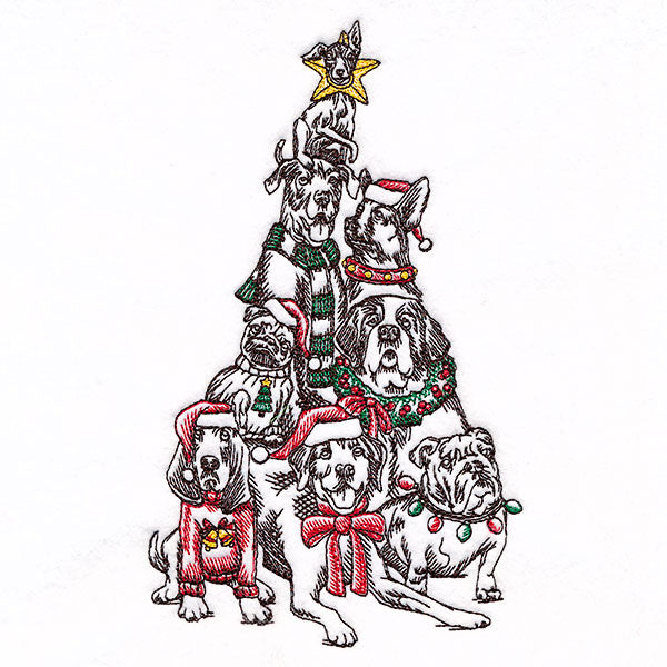 Christmas Tree Dog Portrait