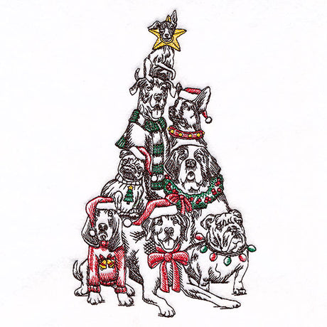 Christmas Tree Dog Portrait