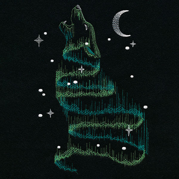 Howling Aurora Borealis Wolf