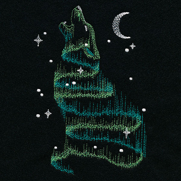 Howling Aurora Borealis Wolf