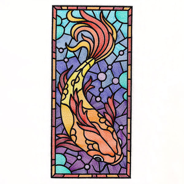 Stained Glass Koi Panel