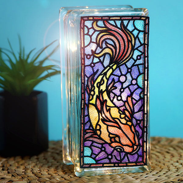 Stained Glass Koi Panel