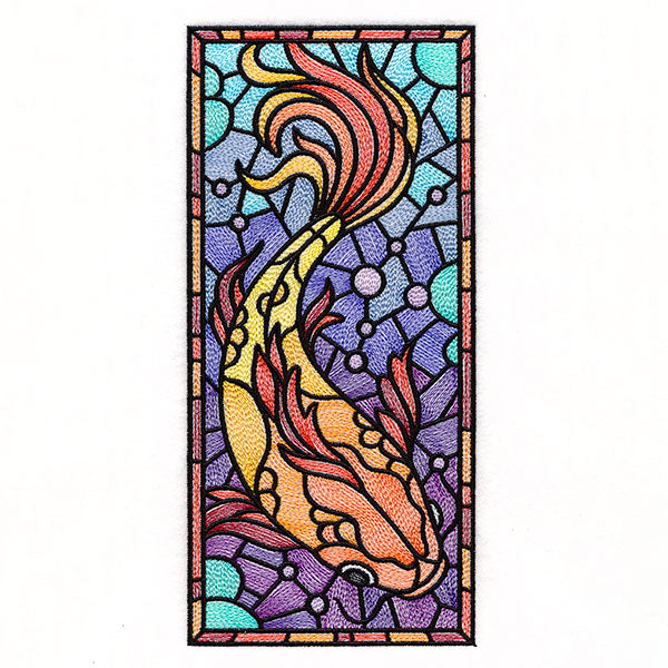 Stained Glass Koi Panel