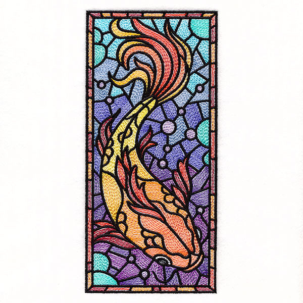 Stained Glass Koi Panel