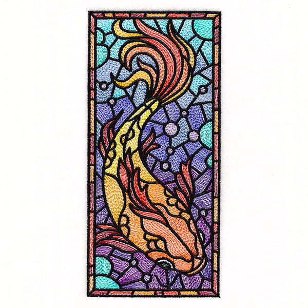 Stained Glass Koi Panel