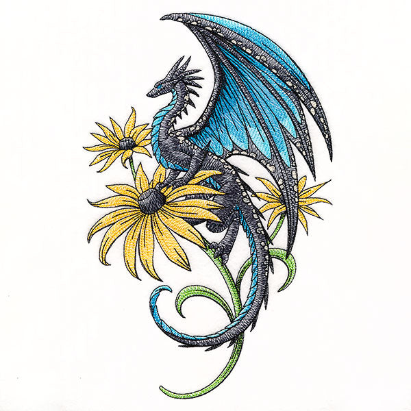 Blue Morpho Dragon and  Black-Eyed Susans