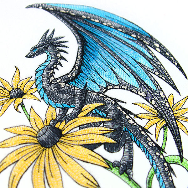 Blue Morpho Dragon and  Black-Eyed Susans