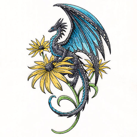 Blue Morpho Dragon and  Black-Eyed Susans