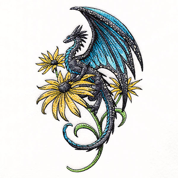 Blue Morpho Dragon and  Black-Eyed Susans