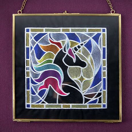 Stained Glass Unicorn Square