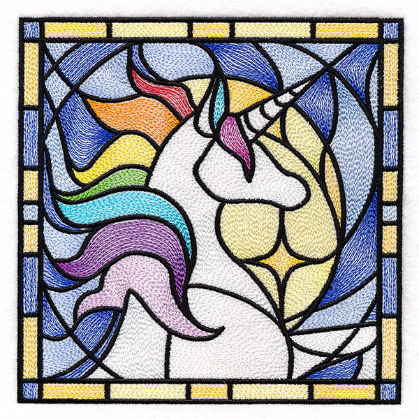 Stained Glass Unicorn Square
