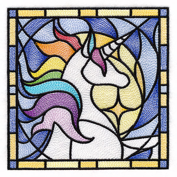 Stained Glass Unicorn Square