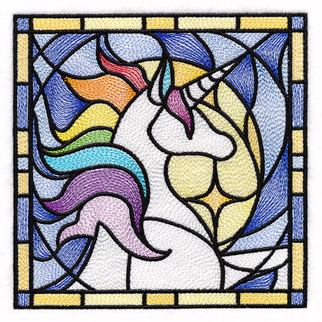 Stained Glass Unicorn Square