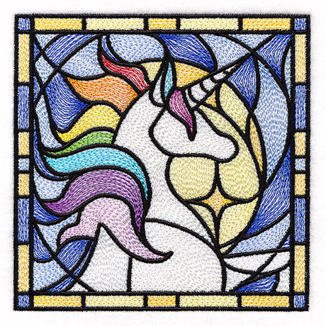 Stained Glass Unicorn Square