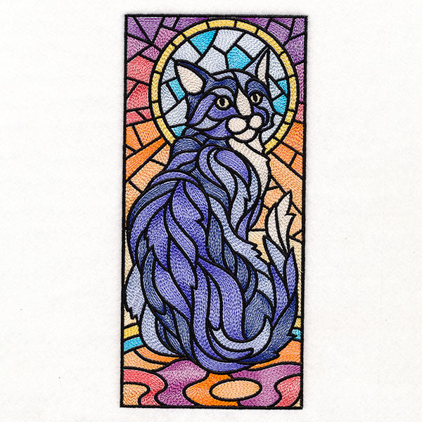 Stained Glass Cat Panel