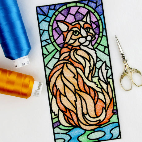 Stained Glass Cat Panel
