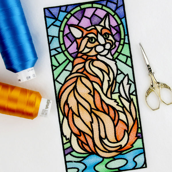 Stained Glass Cat Panel