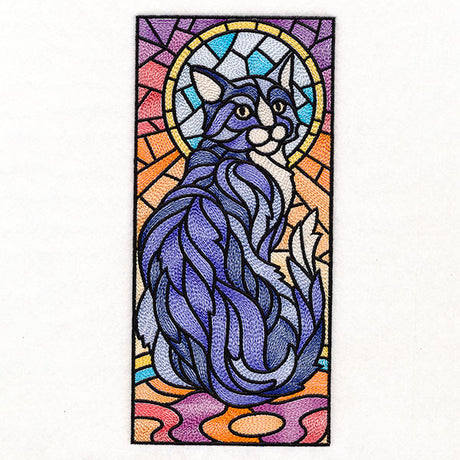 Stained Glass Cat Panel