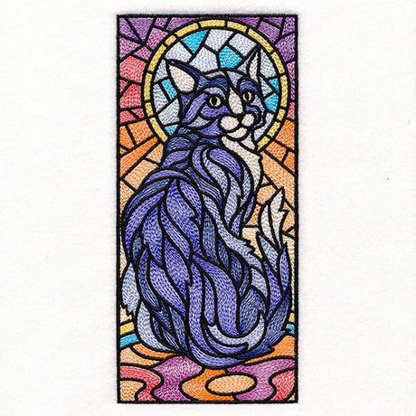 Stained Glass Cat Panel