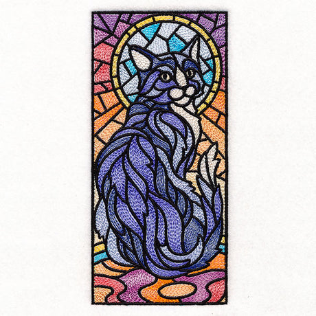 Stained Glass Cat Panel