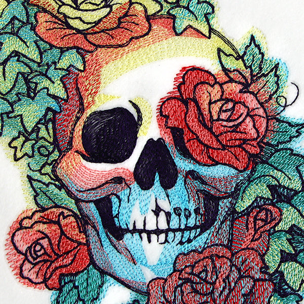 Roses & Rainbows Skull