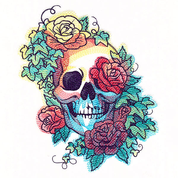 Roses & Rainbows Skull