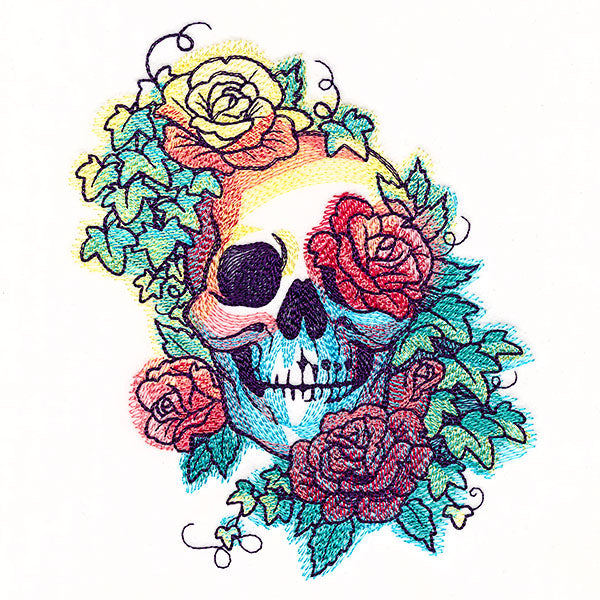 Roses & Rainbows Skull
