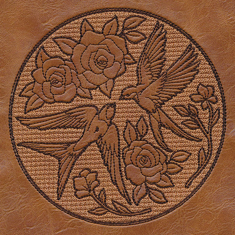 Intricate Swallows and Blooms (Embossed)