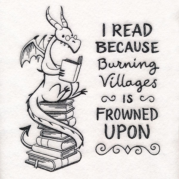 Reading Book Stack Dragon