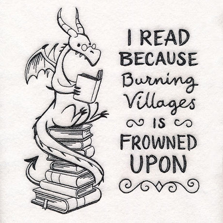 Reading Book Stack Dragon