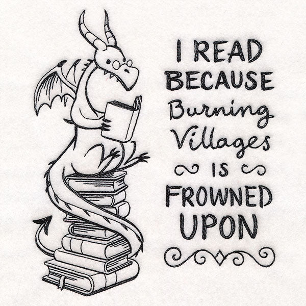 Reading Book Stack Dragon