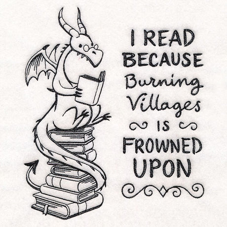 Reading Book Stack Dragon